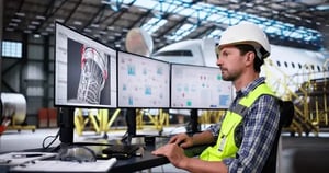 aircraft engineer looking at build